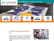 Tablet Screenshot of corporateimagegroup.com